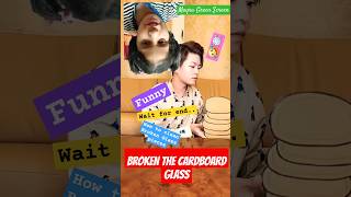 DROPPED THE CARDBOARD GLASS HOW TO GLASS PIECES FROM FLOOR shortsfunny tiktok comedycardboard [upl. by Luing]