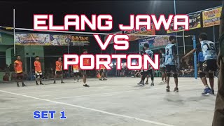 🔴LIVE PERMAINAN SANGAT SENGIT TEAM ELANG JAWA VS PORTON  SET 1volleyball volitarkam beranda [upl. by Britta]