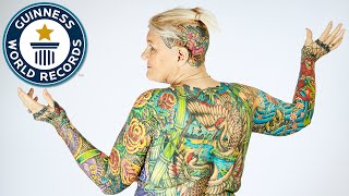 Most tattooed senior citizen  Guinness World Records [upl. by Ynnelg]