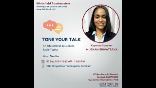 Tone Your Talks  Educational Session on Table Topics Meeting  86 [upl. by Kirtley]