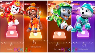 PAW Patrol  Marshall 🆚 Zuma 🆚 Rocky 🆚 Everest 🎶 Tiles Hop EDM Rush [upl. by Nikral]