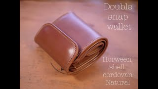 Double snap wallet  Horween shell cordovan Natural [upl. by Ahsemit]