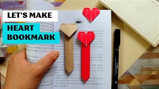 paper bookmark tutorial  how to make a heart bookmark [upl. by Siddra]