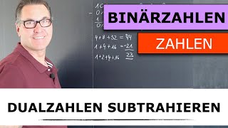 Dualzahlen subtrahieren  Subtraktion von Binärzahlen  Rechnen im Dualsystem mit Probe [upl. by Sheline]