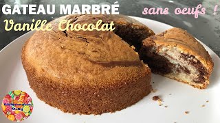 Gâteau marbré vanille chocolat sans oeufs et sans beurre  Recette économique [upl. by Becki]