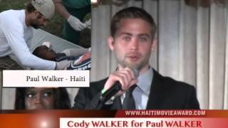 Cody Walker accepting the MPAH 2014 Humanitarian Award on behalf of Pauls Walker [upl. by Annwahsal]