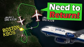 FAULTY LANDING GEAR  Jetblue A320 Emergency Return to Boston [upl. by Largent]