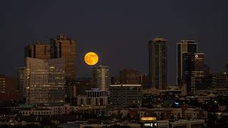 Hunters Moon Illuminates Fort Worth Skyline [upl. by Aon]