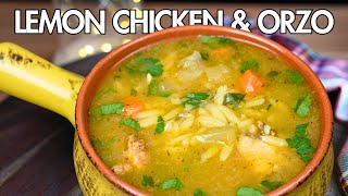 Easy Lemon Chicken Orzo Soup Under 30 Minutes [upl. by Ashling]