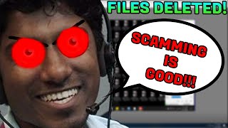 SCAMMER SAYS SCAMMING IS GOOD SO I DESTROYED HIS FILES [upl. by Idham]