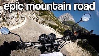 RAW onboard Quick ride up Slovenijas HIGHEST ROAD riding Mangart road Honda CB500 [upl. by Enived6]