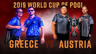 Greece vs Austria  2019 World Cup of Pool Quarter Final [upl. by Htrahddis]