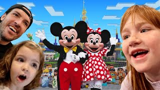 DiSNEYLAND but in MiNECRAFT 🌟 Adley amp Navey visit video game Mickey n Minnie after Nikos challenge [upl. by Staford]