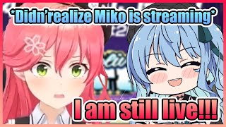 Suisei Thought Miko Ended Her Stream and Started Talking in Her Real Voice【Hololive】 [upl. by Ragen]