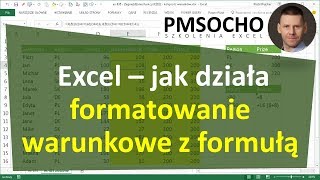 Excel  Jak działa formatowanie warunkowe z formułą  3 przykłady odc846 [upl. by Byram361]