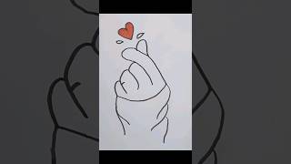 Bts heart finger drawing step by step tutorial butter bts btsarmy 방탄소년단 [upl. by Celinda]