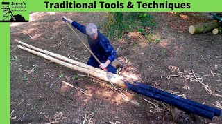 Debarking Iron Removing Bark With Traditional Tools [upl. by Phylys]