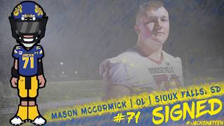 Jackrabbit Football  Class of 2018  Mason McCormick [upl. by Nimrahc]