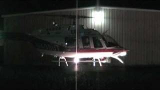 Night Startup and Takeoff  University of Tennessee LifeStar 3  Bell 407 helicopter [upl. by Rushing]