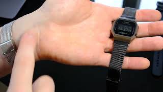 Casio Milanaise Strap  radius and flexibility comparison  A168WEMB1BEF Black vs Casio A700WE [upl. by Akenahs]