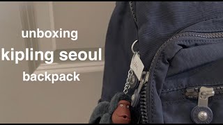 unboxing kipling seoul backpack  pack with me [upl. by Anitsyrk]