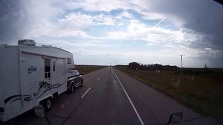 DODGE RAM PUP TRUCK WITH RV TRLER ACCIDENT ACTUAL FOOTAGE FROM DASH CAM 1080P [upl. by Anividul]