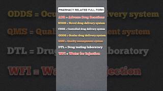 PHARMACY 💉 related 💊 full form  Pharmacy short terms  pharmacy pharmaceutical shorts [upl. by Ytinav432]