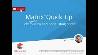 Matrix View and Print Listing Notes [upl. by Nolyaw]