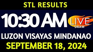 Stl Result Today 1030 am draw September 18 2024 Wednesday Luzon Visayas and Mindanao Area LIVE [upl. by Weidner]