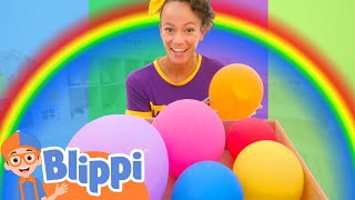 Meekah Learns Rainbow Colors with Balloons  Blippi  Learn Colors and Science [upl. by Terces]