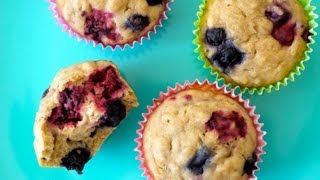 Easy Breakfast Recipes Very Berry Muffins for Kids  Weelicious [upl. by Doroteya]