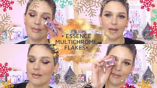 Trucco natalizio con i MULTICHROME FLAKES di ESSENCE [upl. by Hewart]