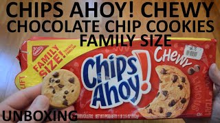 Unboxing Chips Ahoy Chewy Chocolate Chip Cookies Family Size [upl. by Anytsyrk]