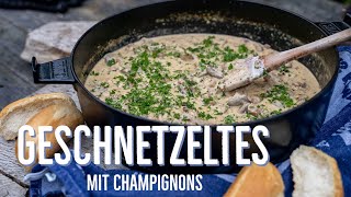 geschnetzeltes mit Champignons als Rezept  Ein Topf voller Glück [upl. by Yklam]