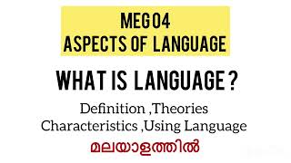 Meg 04 Aspects of Language Block 1Unit 1 [upl. by Damian]