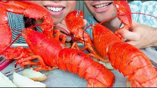 ASMR LOBSTERS  HUBBY REVEAL💑 먹방 Eating Sounds WHISPERING suellASMR [upl. by Ahsienal]