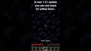 Minecraft NEW 121 Mace Wither farm build shorts minecraft [upl. by Nillek]