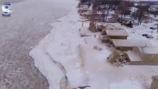 Homes frozen over along Lake Erie in Western New York — February 29 2020 [upl. by Tsugua]