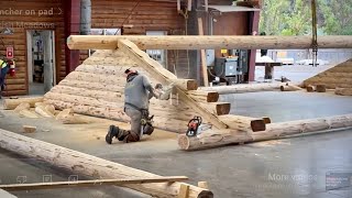 Cutting Meadowlark Log Gables On Two Log Homes [upl. by Alyled775]