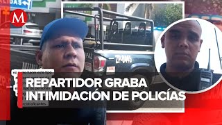 Incidente de intimidación policial a repartidor de comida en Zapopan [upl. by Orlan]