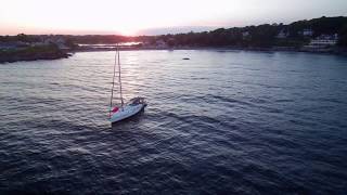 Drone Short 30 Second Sunset Flight over York Harbor Maine [upl. by Moss]