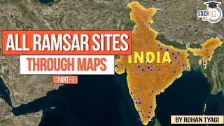 Exploring All 75 Ramsar Sites of India through Maps amp Animation  UPSC Insights  StudyIQ IAS [upl. by Grosberg678]