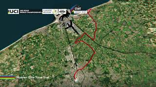 2021 UCI World championships  Flanders  Official route Women Elite Time Trial [upl. by Nolasba954]