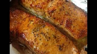 Honey Mustard Glazed Salmon in the Air Fryer [upl. by Odnomyar]