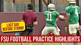 FSU Football PRACTICE HIGHLIGHTS  SMU Week Wednesday Practice  Warchant TV FSU [upl. by Ylam]