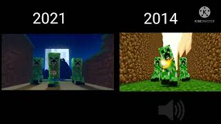 Minecraft Creeper Raps comparison new and old Element Animation Version [upl. by Sethrida]