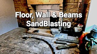 SandBlasting stone floor and wood beams [upl. by Gemma353]