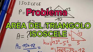 Problema trovare larea del triangolo isoscele [upl. by Adym]