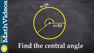 Find the central angle given the arc length and radius [upl. by Sinnylg]