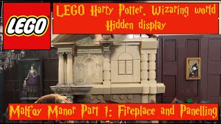 Malfoy manor display Part 1 Fireplace and panels LEGO Harry Potter MOC [upl. by Hendon]